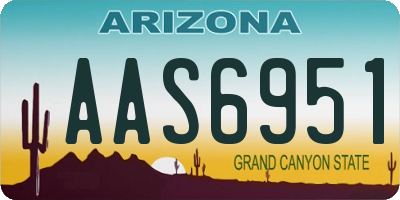 AZ license plate AAS6951