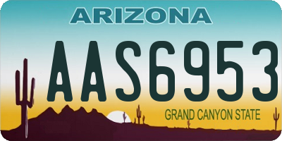 AZ license plate AAS6953