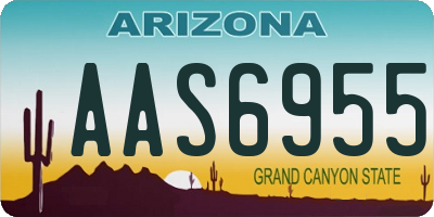 AZ license plate AAS6955