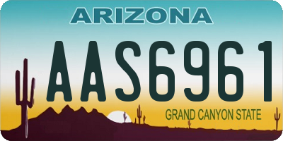 AZ license plate AAS6961