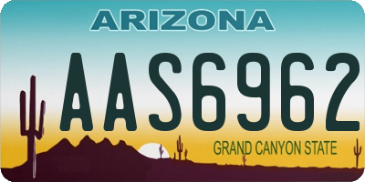 AZ license plate AAS6962