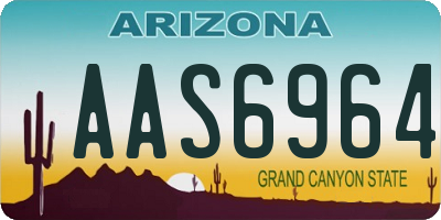 AZ license plate AAS6964