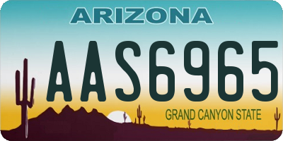 AZ license plate AAS6965