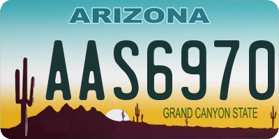 AZ license plate AAS6970