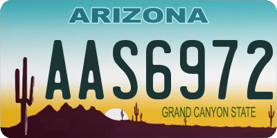 AZ license plate AAS6972