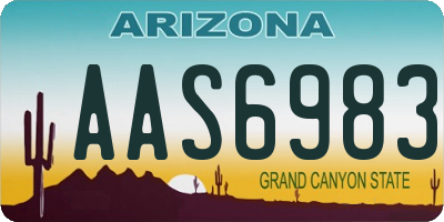 AZ license plate AAS6983
