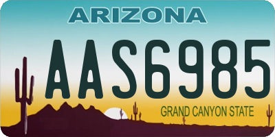 AZ license plate AAS6985