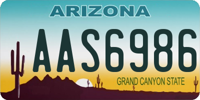 AZ license plate AAS6986