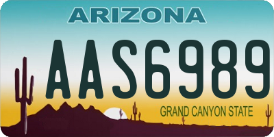 AZ license plate AAS6989