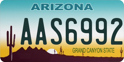 AZ license plate AAS6992