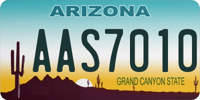 AZ license plate AAS7010
