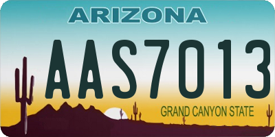 AZ license plate AAS7013