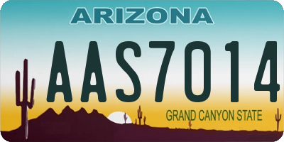 AZ license plate AAS7014