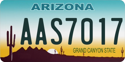 AZ license plate AAS7017