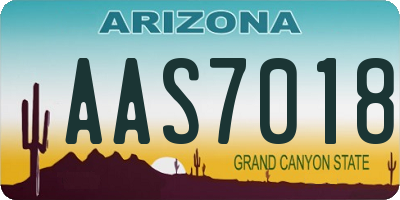 AZ license plate AAS7018