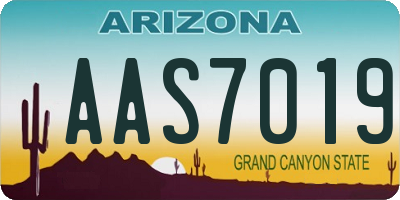 AZ license plate AAS7019
