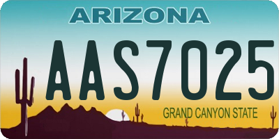 AZ license plate AAS7025