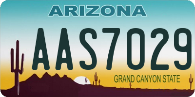 AZ license plate AAS7029