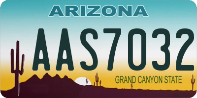 AZ license plate AAS7032