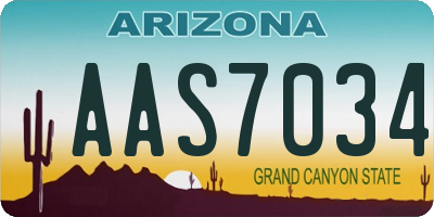 AZ license plate AAS7034