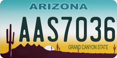 AZ license plate AAS7036