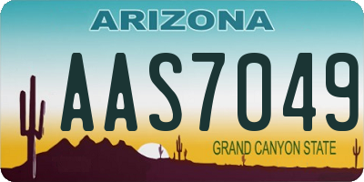 AZ license plate AAS7049