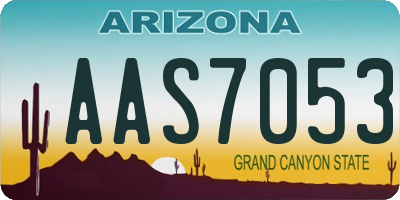 AZ license plate AAS7053