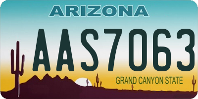 AZ license plate AAS7063