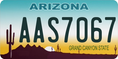 AZ license plate AAS7067