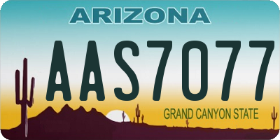 AZ license plate AAS7077