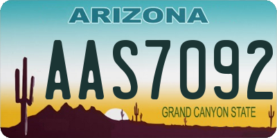 AZ license plate AAS7092