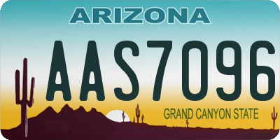 AZ license plate AAS7096