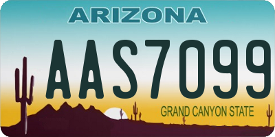 AZ license plate AAS7099
