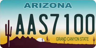 AZ license plate AAS7100