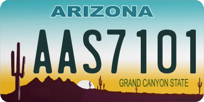 AZ license plate AAS7101