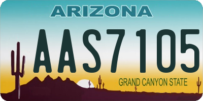 AZ license plate AAS7105