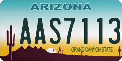 AZ license plate AAS7113