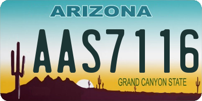AZ license plate AAS7116