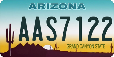 AZ license plate AAS7122