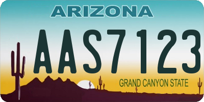 AZ license plate AAS7123