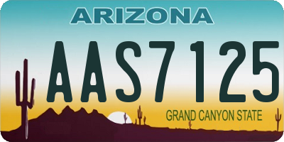 AZ license plate AAS7125