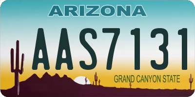 AZ license plate AAS7131