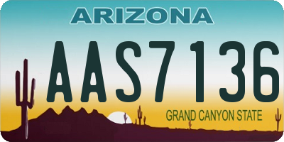 AZ license plate AAS7136