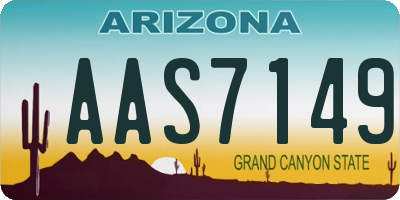 AZ license plate AAS7149