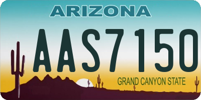 AZ license plate AAS7150