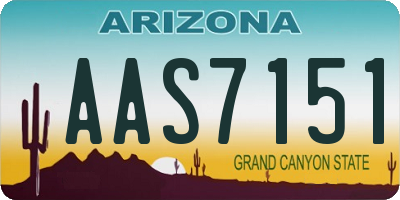AZ license plate AAS7151