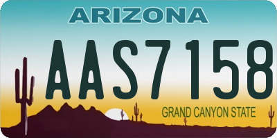 AZ license plate AAS7158