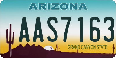 AZ license plate AAS7163