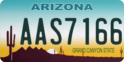 AZ license plate AAS7166