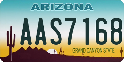 AZ license plate AAS7168